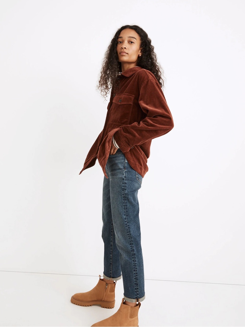 Madewell // Corduroy Oversized Yorkway Shacket - Picture 2 of 8